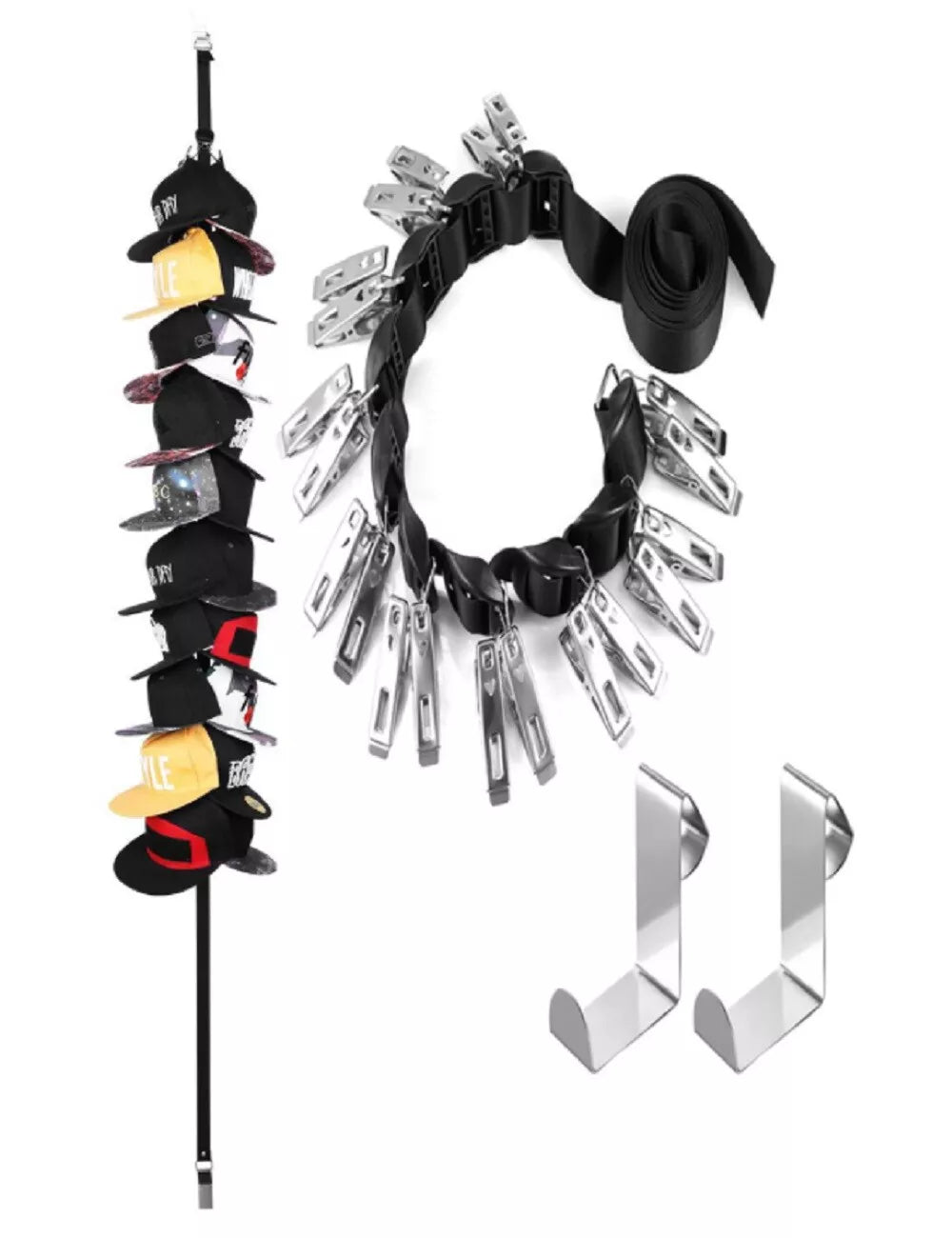 Baseball Cap Rack Storage Organizer Fits 20 Caps